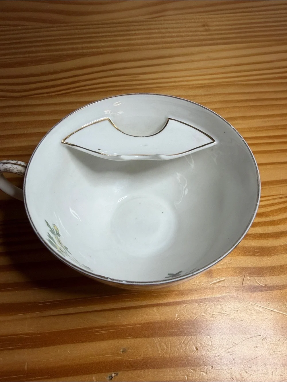 Antique Limoges France T&V Mustache Cup and Saucer Set Floral 1907-1919